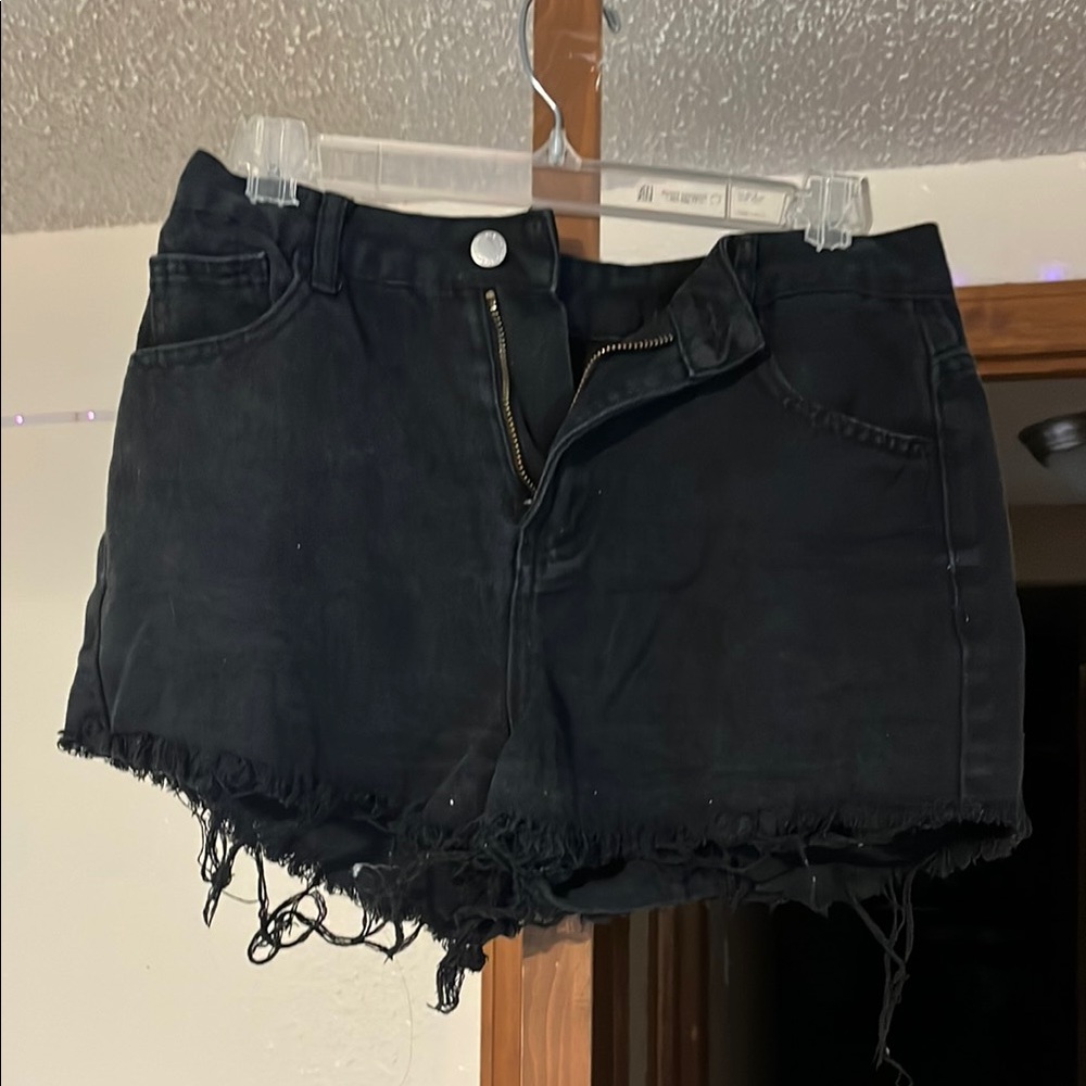 Target Black Jean Shorts Frayed Hem High-Waisted
